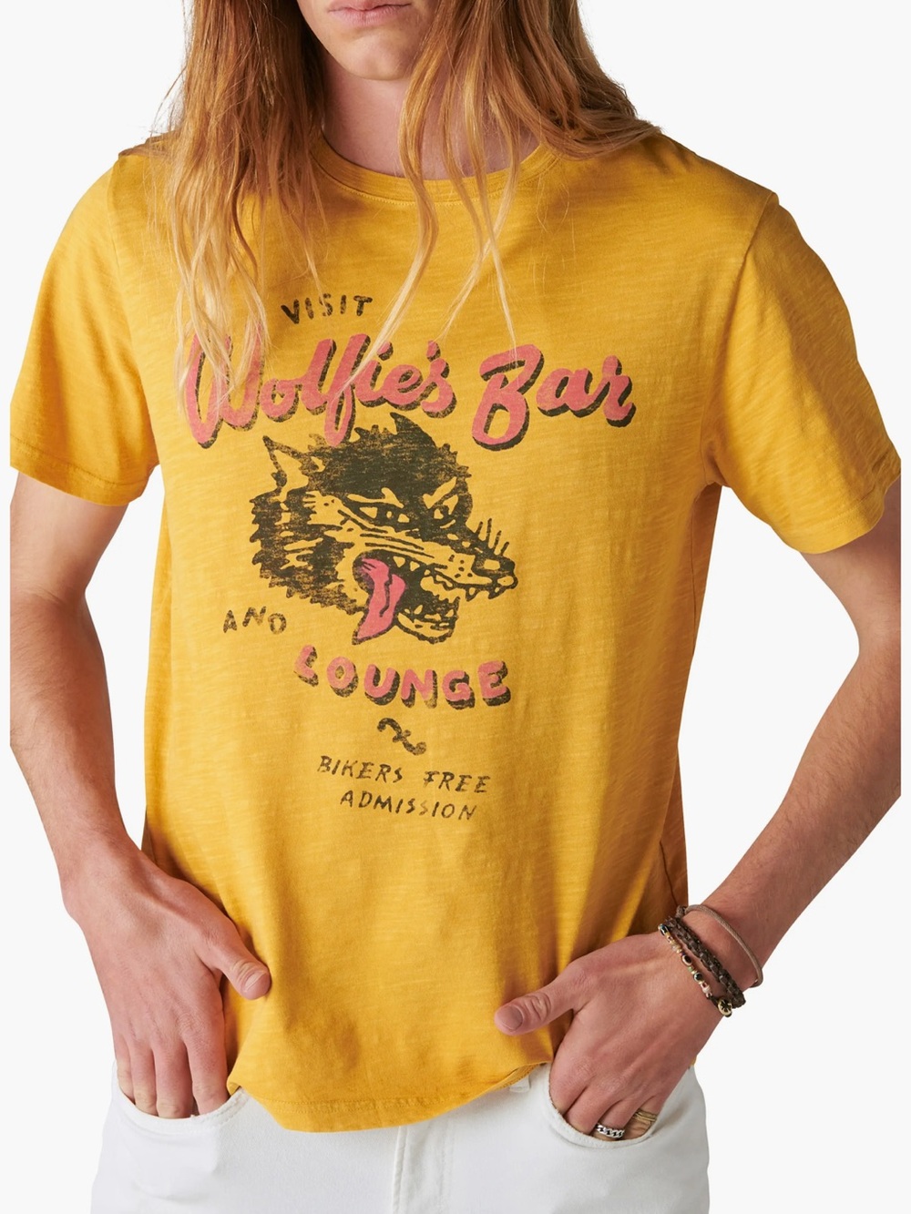 Lucky Brand Wolfie's Bar Slub Graphic T-Shirt